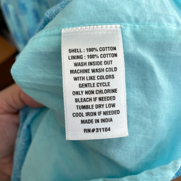 Blue Cotton Tiered Maxi Dress Size 16 Block Print Mixed Print Paisley Be… - Picture 6 of 7